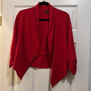 Michele Red Blazer Structured Formal Jacket